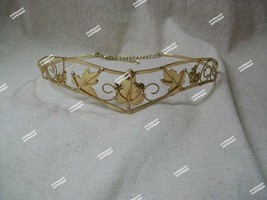 Gold Leaf Circlet Medieval Crown Headpiece Renaissance Maiden Princess G... - $33.87 CAD