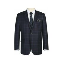 Men's Soft Wool Sport Coat English Plaid Window Pane 556-7 Plum Blue Renoir image 2