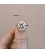 2.02CT Oval Cut Simulated Diamond Engagement Ring, Classic Halo Wedding ... - $135.40 CAD