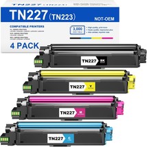 TN227 High Yield Toner Cartridge 4 Pack Compatible for Brother TN 227 TN227 TN 2 - £68.32 GBP