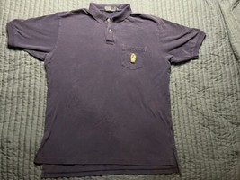 Vintage Ralph Lauren Polo Shirt Men XL Blue Teddy Bear Flat Pocket Adult - £15.58 GBP