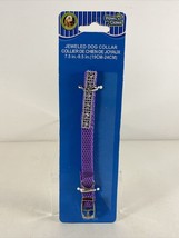 PAWS-N-CLAWS Jeweled Dog Collar Purple Adjustable 7.5&quot; To 9.5&quot; New Rhinestones - £3.27 GBP