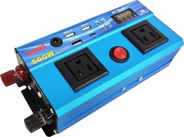 Kaids Multi Function Power Inverter Dual Sockets 500W Peak 1000W Car, Blue 500W - £25.49 GBP