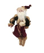 Vintage Santa Claus Fairy Elf Doll Shelf Sitter Porcelain Face Hands Chr... - $34.65