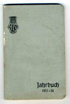 Jahrbuch 1917 1918 Calendar Hamburger Teacher Singing Club Germany Music - $44.67