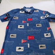 Columbia PFG FM7011 Men's Blue Cotton Vented Short Sleeve Fishing Shirt Size XL image 9