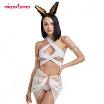 Bastet anubis mummy sexy lingerie set cat style lace up tops and panty set with tulle thumb200