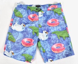 VALOR Boys Swim Trunks Shorts Size L Pool Donut Alligator Swan Floats  - £10.27 GBP