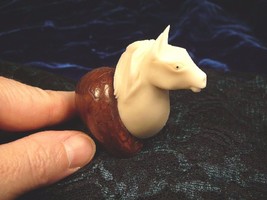 (TN-HORS-087) HORSE head TAGUA NUT FIGURINE carving Vegetable palm horse... - £14.33 GBP