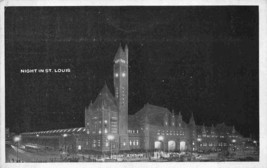 Union Station Railroad Depot Night St Louis Missouri 1910s postcard - £6.19 GBP