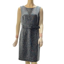 BANANA REPUBLIC Women&#39;s Gray Tweed Belted Sleeveless Dress Size 12 - $35.99