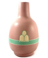 Vintage Vase Pottery South Western Native Pink Turquoise Hand Painted 12” - $39.95