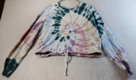 Lucky Brand Sweater Womens Size Small White Tie Dye Knit Long Sleeve Round Neck - £13.50 GBP