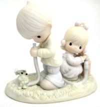 Precious Moments There Shall Be Showers of Blessings Figurine 1989 Kids w Hose - £14.72 GBP