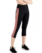 Ideology Women&#39;s Colorblocked Cropped Leggings Black Red Pear L - £25.10 GBP