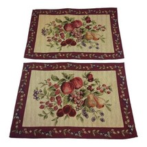 Fruit Tapestry Woven Print Placemat Set 2 Victorian Cottage Granny Core ... - $13.97