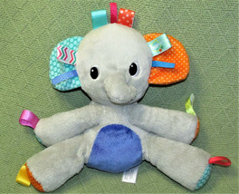 9&quot; Taggies Bright Starts Grey Elephant Rattle Plush Baby Stuffed Animal Kids Ii - £8.44 GBP
