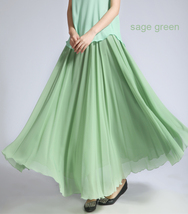 Lavender Long Chiffon Skirt Women Custom Plus Size Chiffon Summer Skirt image 7