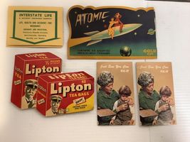 Lot of (5) Vintage Sewing Kits: Atomic,Lipton Tea,Interstate Life, ++ - £18.92 GBP