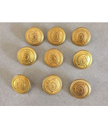 Lot 9 Vintage Military Navy Nautical Anchor Goldtone Brass Shank Buttons... - £29.46 GBP