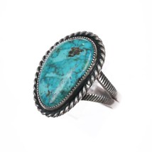 sz7.25 Vintage Native American silver high grade turquoise ring - $267.30