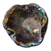 Murano Tutti Fruitti BowlDino Dish Martens Metal Flakes Italian Millefio... - £67.02 GBP