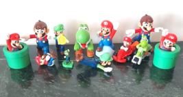 Super Mario Bros. Action Figures Lot Of 10 Nintendo Mc Donald’s Yoshi Luigi - £9.47 GBP