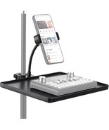 Phone Holder Microphone Stand Tray, Clamp-On Rack Tray, Cell Phone, Reco... - £35.38 GBP