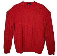 Dooney &amp; Bourke Men L 100% Cashmere Italy Knit Red Pullover Winter Sweater - £61.54 GBP