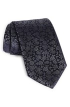 Canali Floral Silk Tie, Color Navy - $90.00