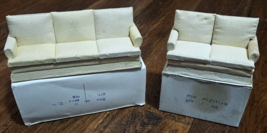 Set of 2 Dollhouse White Armchair Farmhouse Sofa Couch Love Seat Furniture - $14.84