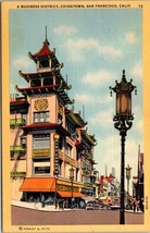 California San Francisco Chinatown Business District Lamp Post Vintage Postcard - £5.89 GBP
