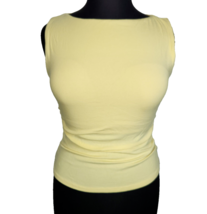 OGL Eco Mousse Yellow Side Ruched Boat Neck Padded Shelf Bra Tank Size XL - £15.43 GBP