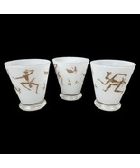 VTG Josepine Baker Shot Glass Set Frosted Tribal White Gold Mid Century ... - £62.06 GBP