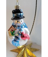 Vintage Lao Mai 4&quot; Snowman Blown Glass Christmas Ornament - €7,73 EUR