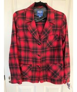 PENDLETON NWT Red Black Jacket Blazer Virgin Wool Plaid Women&#39;s Medium - £33.47 GBP