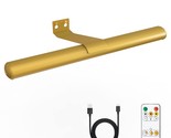 Led Picture Light Gold Wireless With Remote Control,Painting Light Recha... - $37.99