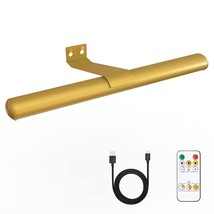 Led Picture Light Gold Wireless With Remote Control,Painting Light Rechargeable  - £29.81 GBP