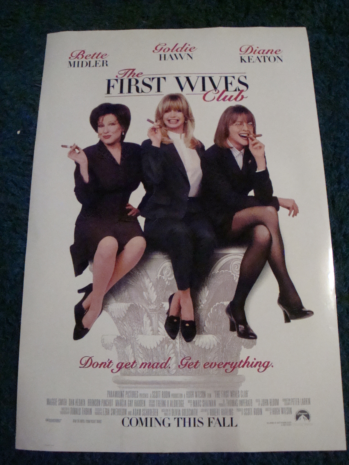 THE FIRST WIVES CLUB - MOVIE POSTER WITH BETTE MIDLER GOLDIE HAWN &amp; DIAN... - $20.00