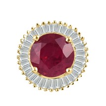 Damen Schmuck Geschenk 14K Gelbgold Versilbert 1.2 Karat Rubin Diamant Anhänger - £149.99 GBP