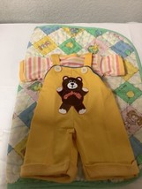 HTF Vintage Cabbage Patch Kids Teddy Bear Overalls & Matching Shirt OK Factory - $185.00