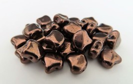 20 7.5 x 7.5 mm Czech Glass Matubo Ginkgo Leaf Beads: Dark Bronze - £1.30 GBP