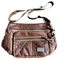 Vintage Esprit Brown Faux Leather Purse Hand Bag Cross Body Or Shoulder Y2K - $19.79