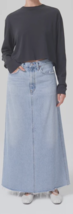 AGOLDE Blue Denim A-Line Maxi Skirt Size-30 Made in USA - $138.58