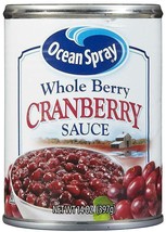 -Ocean Spray Whole Berry Cranberry Sauce 14 Oz (6 Cans) - £17.26 GBP