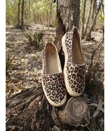 Chaussures En Raffia faites à la main, Mule en panthère rare avec finiti... - $91.10