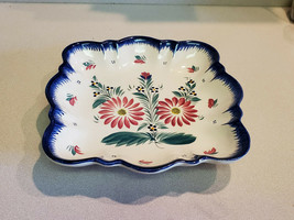Vintage French Quimper Hand Painted #388 CR Pottery Dish Made In France - £7.89 GBP