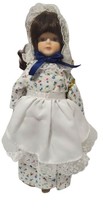 Gorham Doll of the month porcelain collector doll August 1983 H =7.5" bonnet - $12.16