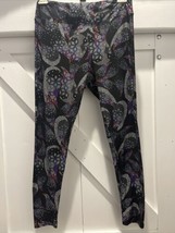 LULAROE LLR TALL&amp;CURVY LEGGINGS BLACK WITH GEOMETRIC SHAPES #680 - $40.56