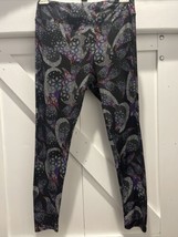 LULAROE LLR TALL&amp;CURVY LEGGINGS BLACK WITH GEOMETRIC SHAPES #680 - £32.32 GBP